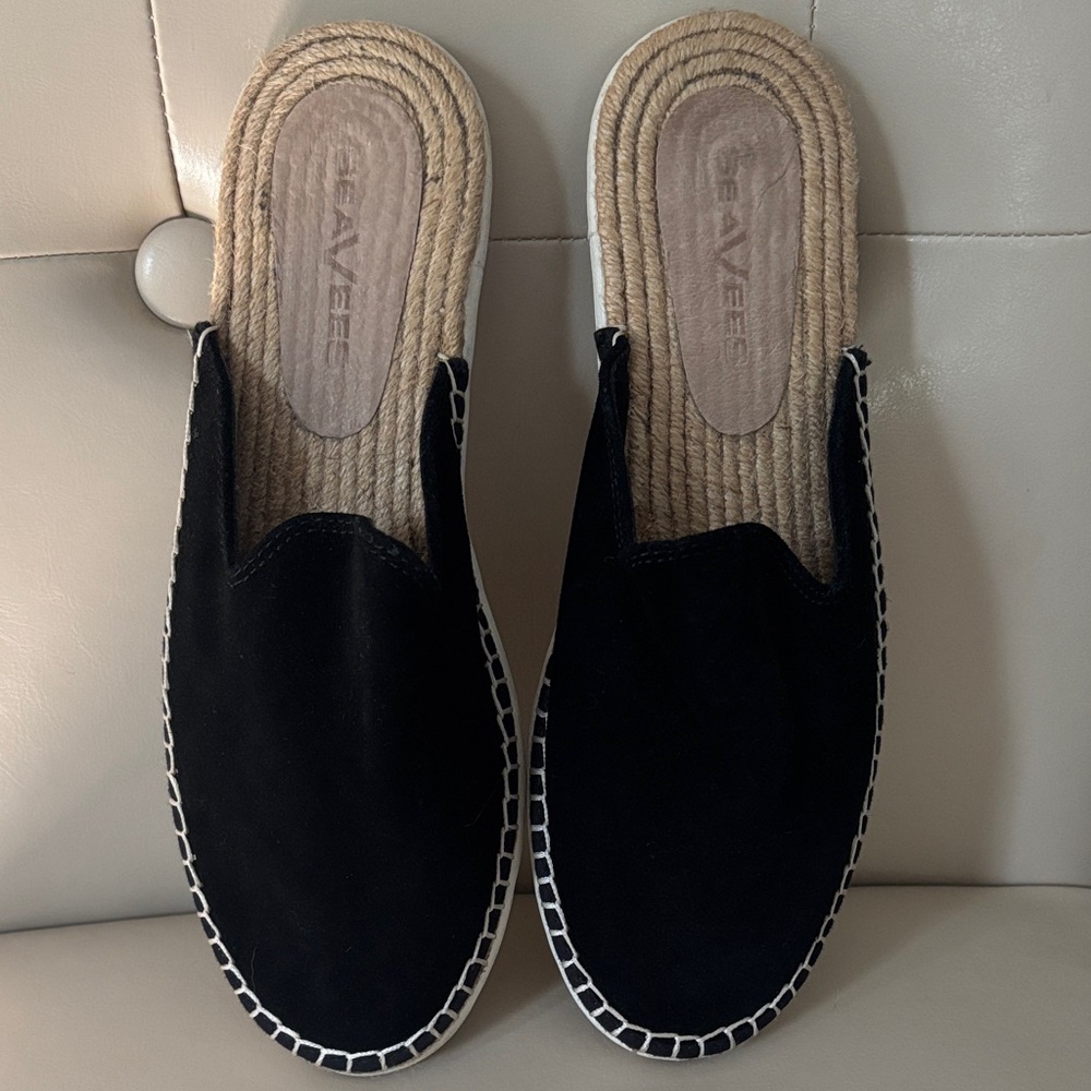 SeaVees Black Slip-On Espadrilles